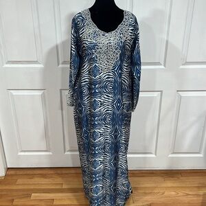 Pre-loved❤️handmade Beautiful beaded satin dress from Dubai